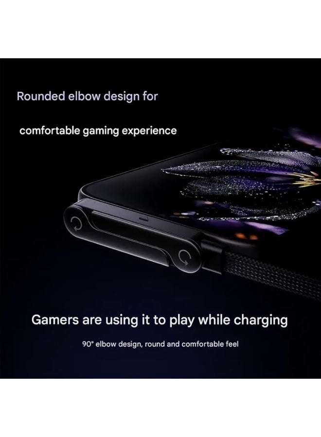 BASEMO 2026 New Sideways Phone Charger - 65W Braided Fast Charge Cable with Built-in Phone Stand, 2-in-1 Invisible Holder Charger Cable for iPhone, for Samsung and USB-C Devices (USB-A to Type-C-65W) - Image 5