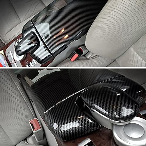 CHUANGHUI تشوانغ هوي لمرسيدس بنز S Class W221 W222 S400 S450 S500 S550 S560 S600 غطاء صندوق الذراع الداخلي من ألياف الكربون (W221 2008-2013 2PCS) - Image 2