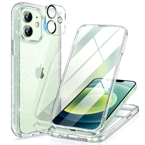 Miracase Glass Series for iPhone 1212 Pro Case 61 inch Upgraded FullBody Rugged Phone Bumper Case Cover with Builtin 9H Tempered Glass Screen Protector and Camera Protector Clear Glitter - Image 1