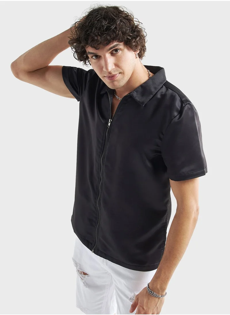 FAV Zip Through Regular Fit Shirt