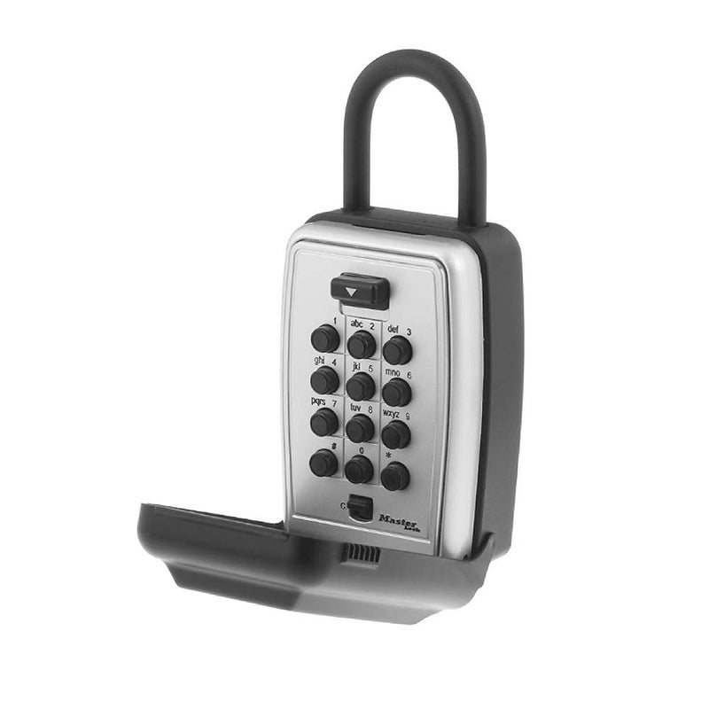 Master Lock Black Outdoor Key Lock Box with Push Buttons to Hide a Key Easily Set Share and Change Combination for Tenants Guests Clients Move Between Listings 5422E