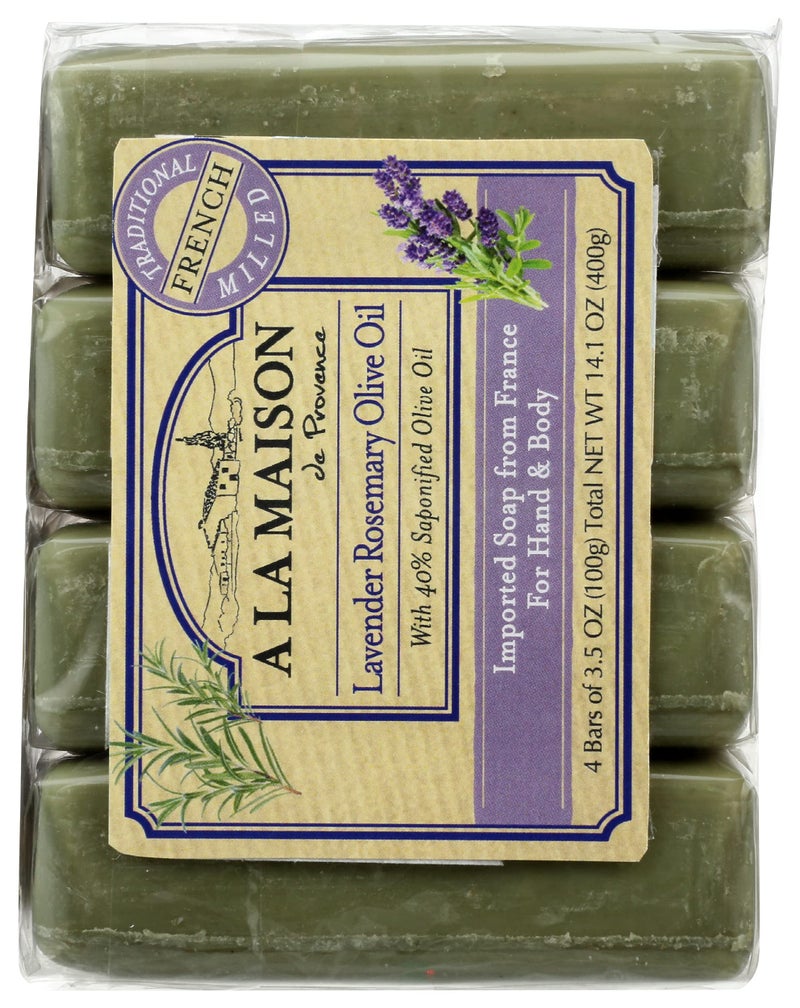 A LA MAISON Lavender Flower Bar Soap - Triple French Milled Natural Moisturizing Hand Soap Bar (4 Bars of Soap, 3.5 oz) - Image 3