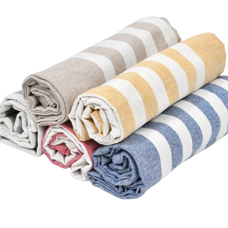 Värde Premium Hand Towels | 180 GSM Cotton Hand Towels | Hand Towel Set of 5 | Hand Towel for Gym | Soft Towels | Size 16W x 25L (Multicolor, Pack of 5) - Image 1