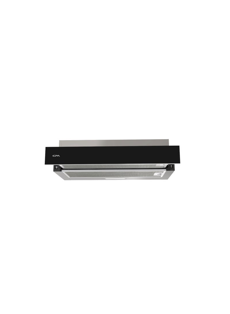 CM F6 BLACK 60 Under-Cabinet Pull-Out Hood – 60cm Black Glass Range Hood with Aluminum Filters & 420 m³/h Suction - Image 2