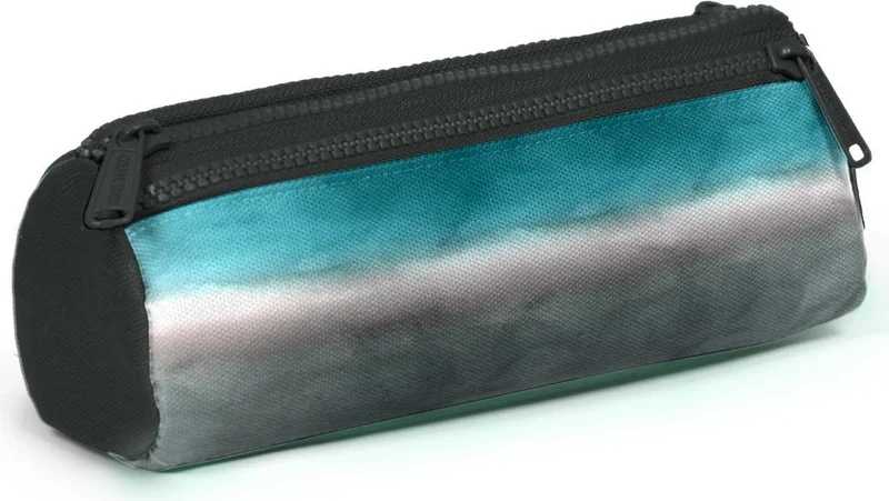 CORAL HIGH Kids Turquoise Gray Batik Three Compartment Pencil Bag 22068