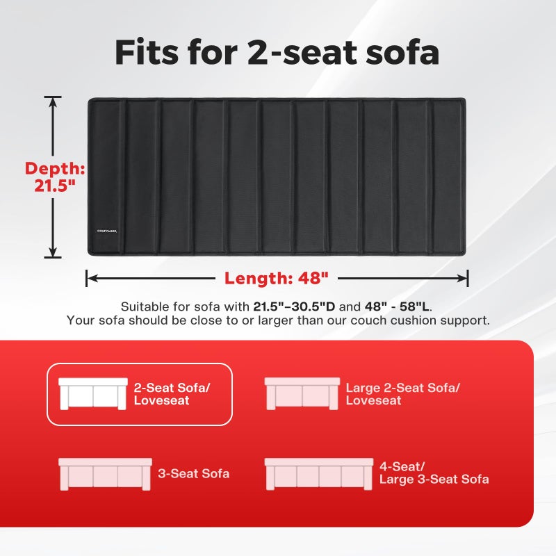 Comfyanno Couch Cushion Support Board, Repairs Sagging Loveseat Sofa, Ready to Use, 21.5" x 48", Heavy-Duty Solid Wood Board, Safe Corner, Sinking Couch & Sofa Fix Saver - Image 5