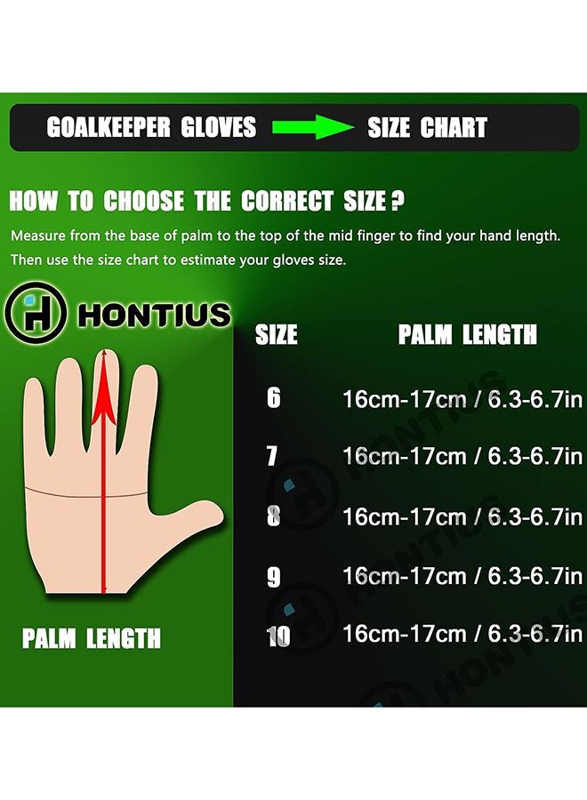 Taiahiro Football Goalkeeper Gloves Kids Men, Boys Youth Adult Soccer Goalie Gloves with Fingersave Super Grip Latex for Football Training Match Summer - Image 2