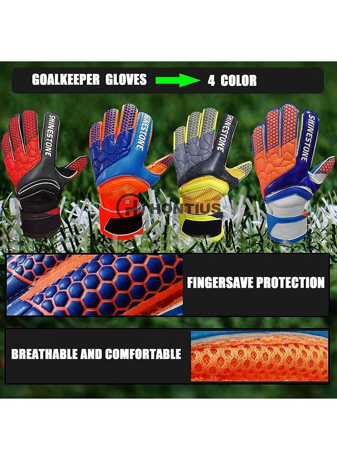 Taiahiro Football Goalkeeper Gloves Kids Men, Boys Youth Adult Soccer Goalie Gloves with Fingersave Super Grip Latex for Football Training Match Summer - Image 5