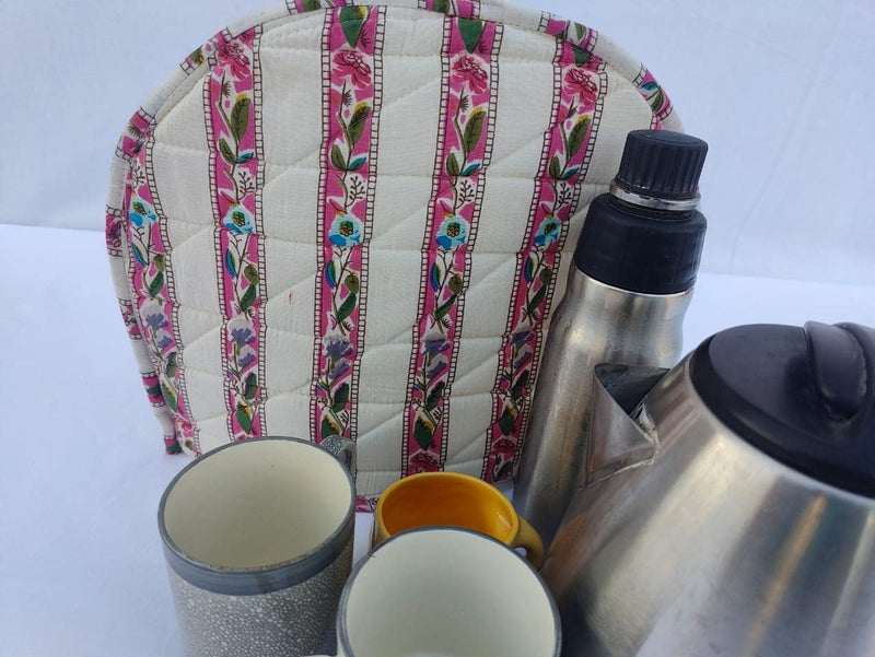 Malan Bai Mandala Tea Cozy Cover Hand Block Winter Tea Cozy Cotton Tea Kettle Warmer Pot Cover Hot Coffee Cover Handamde Kitchen Décor Brand: Malan Bai - Image 3