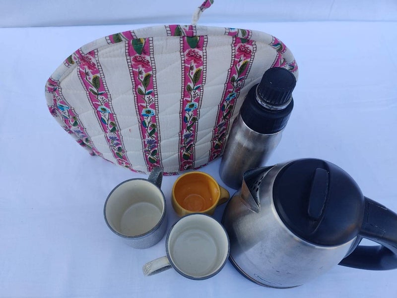 Malan Bai Mandala Tea Cozy Cover Hand Block Winter Tea Cozy Cotton Tea Kettle Warmer Pot Cover Hot Coffee Cover Handamde Kitchen Décor Brand: Malan Bai - Image 2