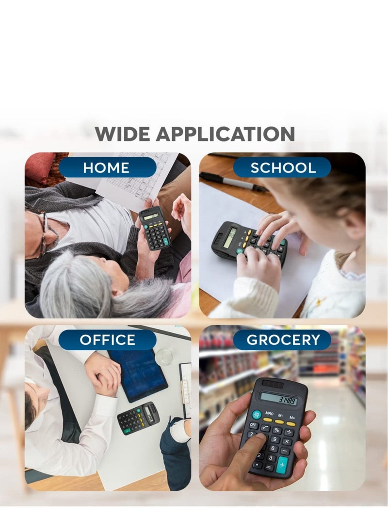 Pocket Size Mini Calculators Handheld Angled 8-Digit Display Calculator Basic Standard Calculators Small Accounting Desktop Calculator for Office School and Home (2 Pieces) - Image 4