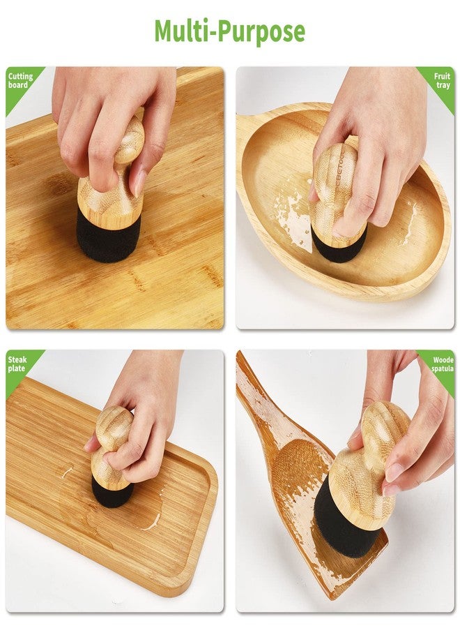 DEBETOOL 2Pack Cutting Board Oil Wax Applicator for Food Grade Mineral Oil Board - Natural Bamboo Applicator for Cutting Boards，Wooden Spatula，Spoon and Other Utensils - Image 4