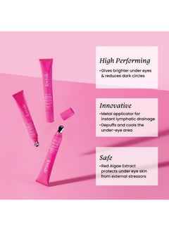 foxtale Firming Eye Gel To Reduce Dark Circles Puffy Eyes Fine Lines And Inflammation Cooling And Hydrating For Undereyes With Peptides Algae Provitamin B5 All Skin Types Men & Women 20Ml  - Image 2