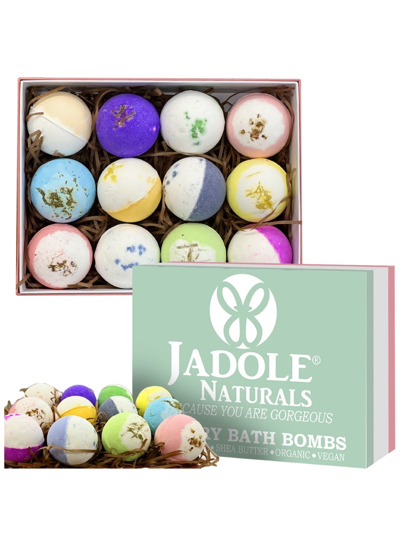 جادول ناتشورالز مجموعة هدايا قنابل الاستحمام العضوية الفاخرة - 12 قطعة، غنية بالزيوت العطرية الطبيعية - Image 1