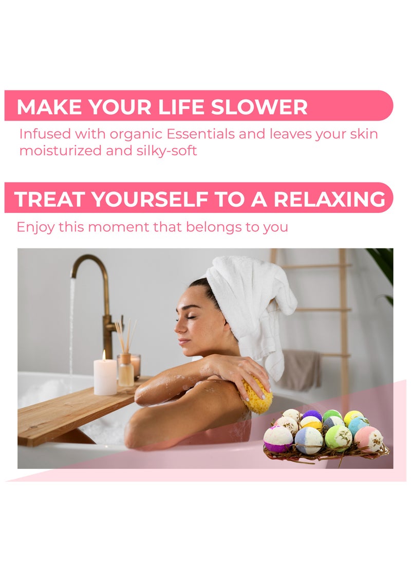 جادول ناتشورالز مجموعة هدايا قنابل الاستحمام العضوية الفاخرة - 12 قطعة، غنية بالزيوت العطرية الطبيعية - Image 5