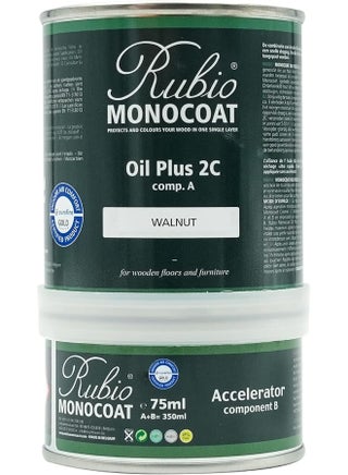 Rubio Monocoat Wood Stain & Finish 175 ft² - Walnut | Oil Plus 2C | Quick-Dry, Eco-Friendly Linseed Wood Oil for Indoor Use, Includes Accelerator (Part B) | Protector | 350 ml - pzsku/ZEE48700B84D1D0F3E661Z/45/_/1742568046/9a6b0c76-4ae7-4c04-822a-bc69375df438