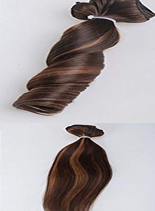 فورين هوليكس وصلات شعر صناعية مستقيمة من فوريين هوليكس، بطول 24 بوصة، بخمسة مشابك، لون بني داكن طبيعي، قطعة شعر صناعية للبنات والسيدات - Image 5