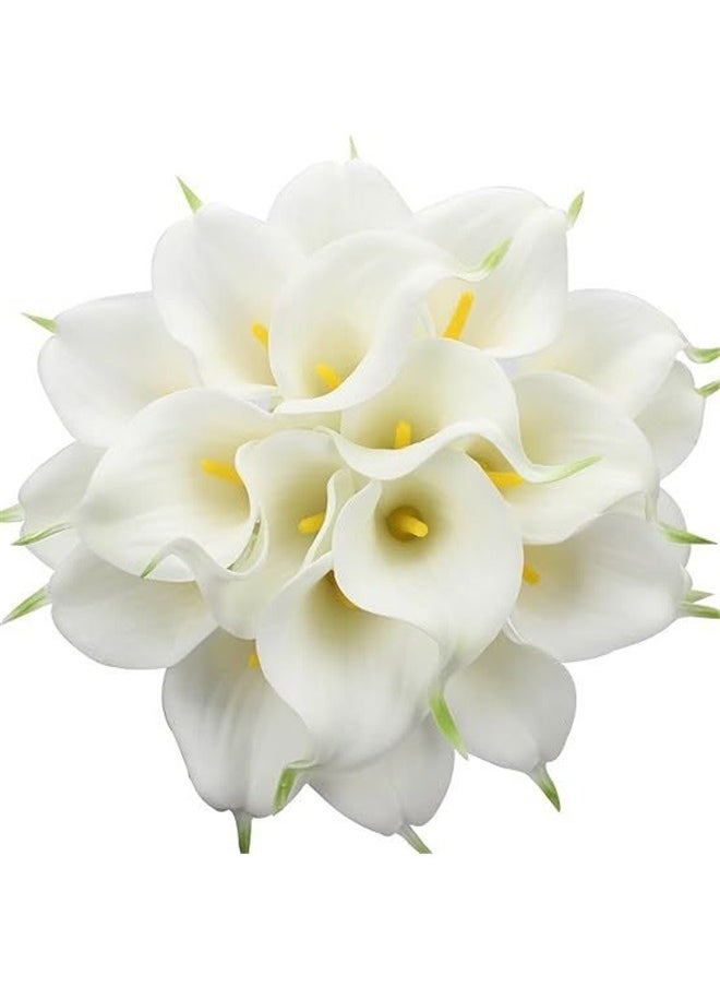 yongsheng 8 Pcs Artificial Flowers 36 cm White，Artificial Calla Lily Silk Fake Flowers for Mother's Day Easter Home Kitchen Wedding Decorations New Year Spring  - Image 1