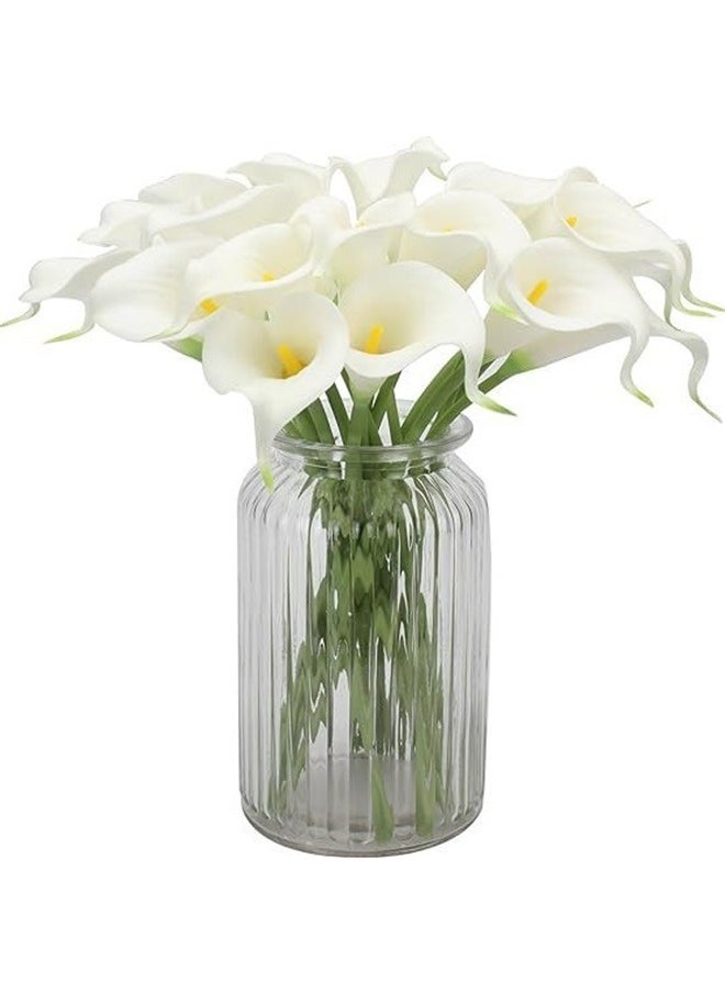 yongsheng 8 Pcs Artificial Flowers 36 cm White，Artificial Calla Lily Silk Fake Flowers for Mother's Day Easter Home Kitchen Wedding Decorations New Year Spring  - Image 3