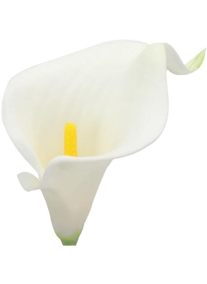 yongsheng 8 Pcs Artificial Flowers 36 cm White，Artificial Calla Lily Silk Fake Flowers for Mother's Day Easter Home Kitchen Wedding Decorations New Year Spring  - Image 4