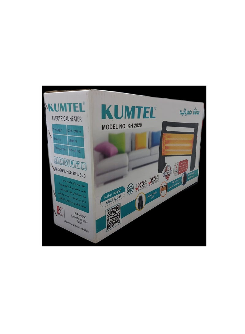 Kumtel Electric Heater, 3 Candles, 1800 Watt, KH-2820 - Image 1