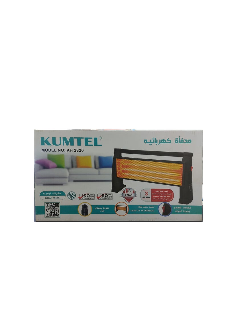 Kumtel Electric Heater, 3 Candles, 1800 Watt, KH-2820 - Image 2
