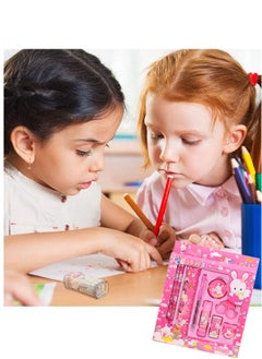 Generic Creative Pencil Set Children's Stationery Set Gift Box Learning Supplies Primary School Prizes Activity Gifts Essentials Supplies Kit Supplies for Girls Boys and Student Good Gift For Children Pink  - Image 5