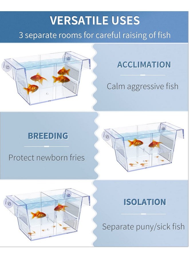 Pawfly Aquarium Fish Breeding Box Acrylic Hatchery Incubator Tank With Suction Cups Medium Isolation Box For Baby Fish Shrimp Betta And Guppy  - Image 4