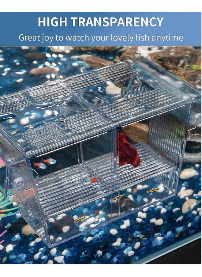 Pawfly Aquarium Fish Breeding Box Acrylic Hatchery Incubator Tank With Suction Cups Medium Isolation Box For Baby Fish Shrimp Betta And Guppy  - Image 5