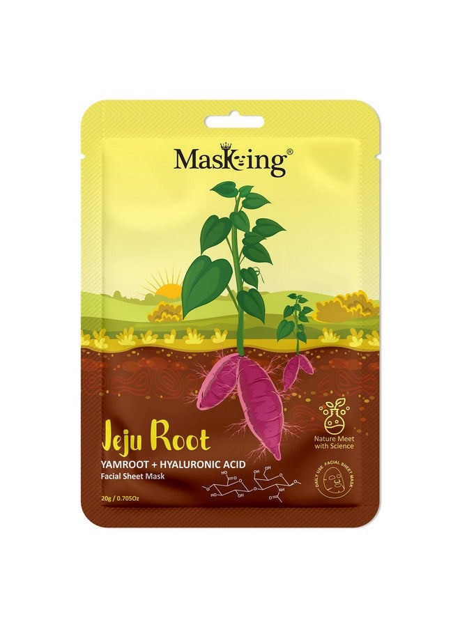 Masking Jeju root Facial Sheet Mask | Face Serum Mask Sheet | Hydrating and Glowing Science Sheet Mask for Women (pack of 1) Each 20g - Image 1