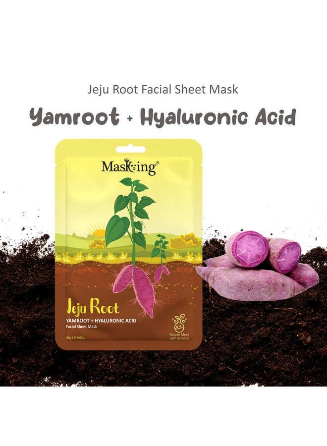 Masking Jeju root Facial Sheet Mask | Face Serum Mask Sheet | Hydrating and Glowing Science Sheet Mask for Women (pack of 1) Each 20g - Image 2