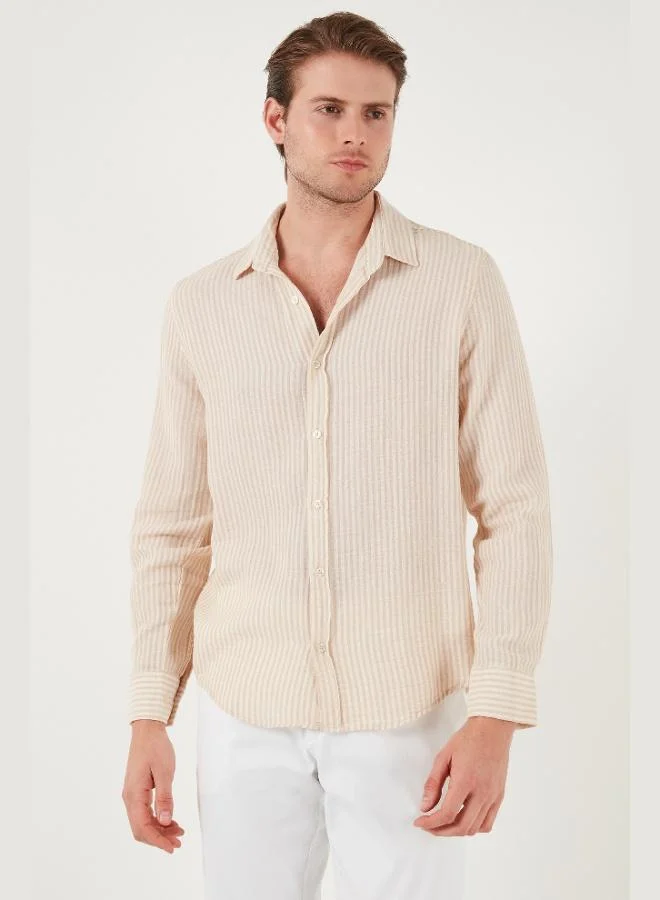 Buratti  Buratti Striped Regular Fit Cotton Long Sleeve Shirt Men's SHIRT CF25S129721 for Men | Best Price UAE