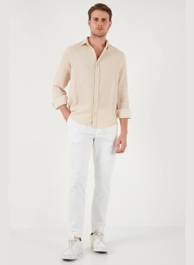 Buratti  Buratti Striped Regular Fit Cotton Long Sleeve Shirt Men's SHIRT CF25S129721 for Men | Best Price UAE