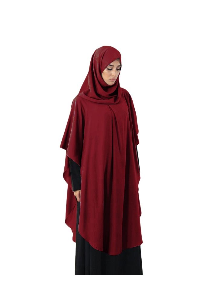 Long Sleeves Hijab Burgundy - Image 1