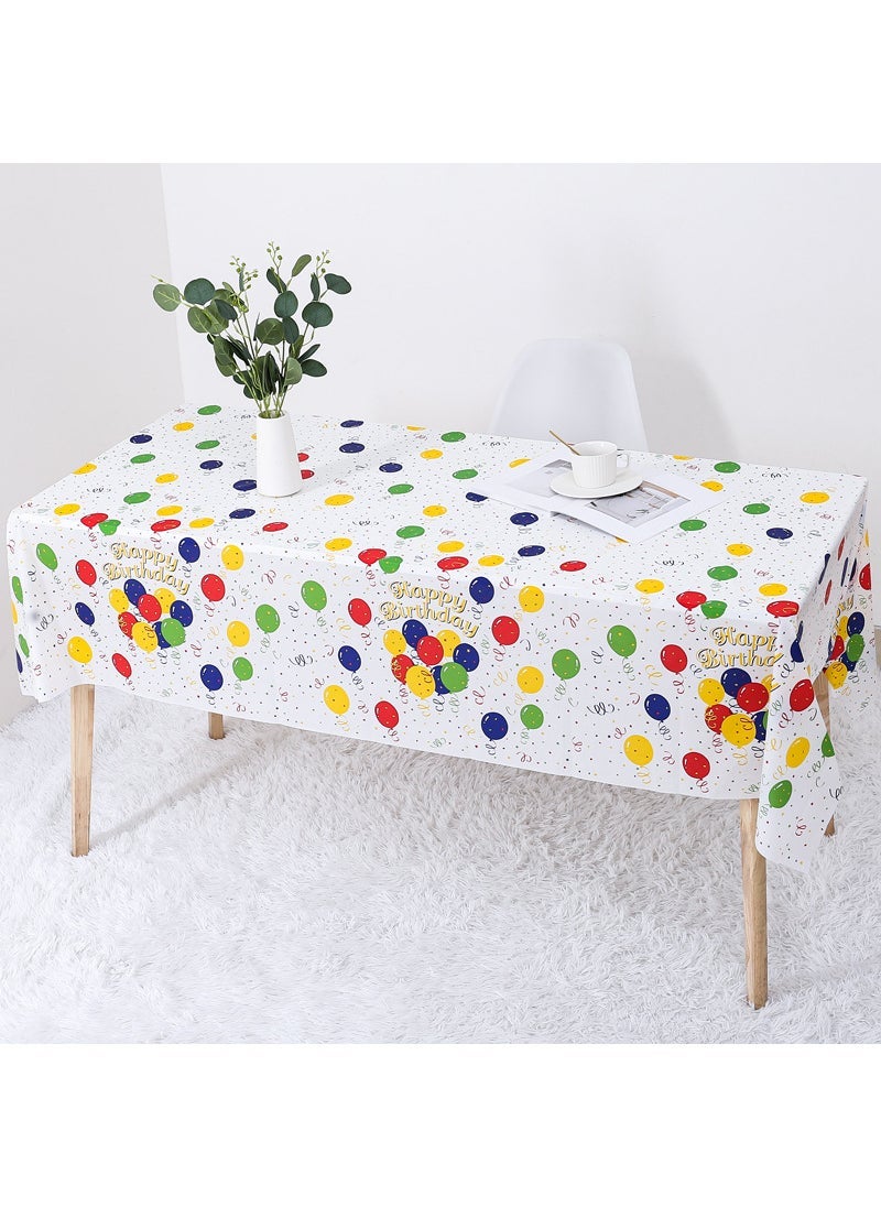 Generic Kids Birthday Party Disposable Tablecloth Birthday balloon tablecloth (137*274cm) 