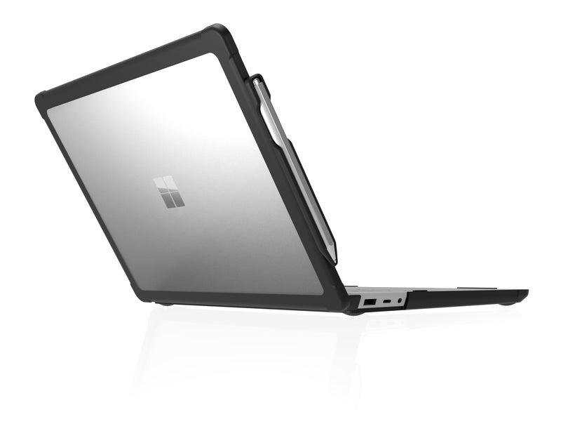 STM Dux Case for Microsoft Surface Laptop 13.5" (6th Edition) â€“ Rugged Slim Protective Shell with Transparent Back, Non-Slip Feet, Open-Hinge Cooling, TPU Clip-On Design â€“ Full Port Access - Black - Image 1