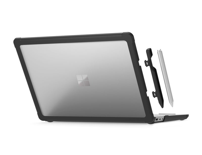 STM Dux Case for Microsoft Surface Laptop 13.5" (6th Edition) â€“ Rugged Slim Protective Shell with Transparent Back, Non-Slip Feet, Open-Hinge Cooling, TPU Clip-On Design â€“ Full Port Access - Black - Image 2