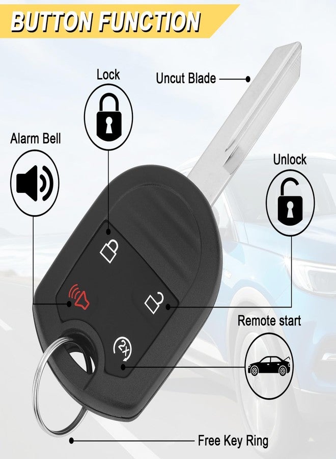 Vurkcy Key Fob Replacement for 2011-2014 Ford F150/ 11-16 F250 F350/ 09-17 Expedition/ 13-15 Explorer/ 07-15 Lincoln MKX/ 14-17 Navigator Car Keyless Entry Remote Start Control,CWTWB1U793, 4 Btn, 2Pcs - Image 3