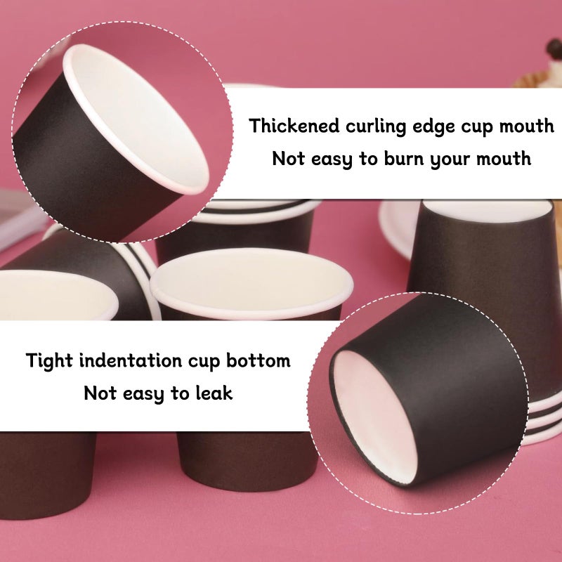 Iuuidu 3 oz Black Paper Cups - 100 Pack Mouthwash Cups for Home  Office  Wedding  Travel - Image 3