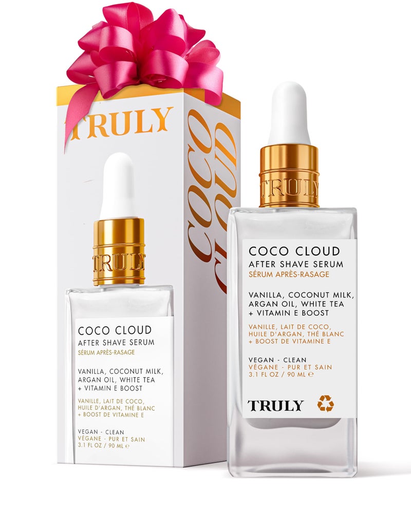 Truly Beauty Coco Cloud After Shave Serum - Alleviates Post Shave Dryness, Ingrowns with Argan Oil, Vanilla & Coconut - After Shave Oil for The Whole Body - 3 Fl Oz - Image 1
