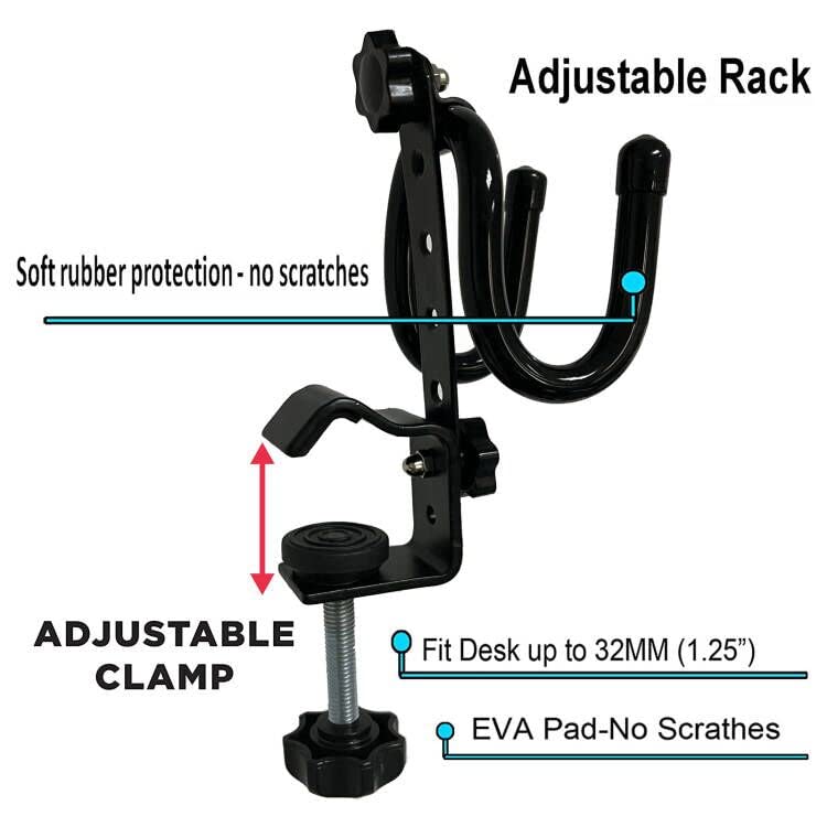 AUXPhome Universal Clamp-on Airbrush Holder - Hold Any Combination of Gravity-Feed, Side-Feed, Bottom-Feed and Trigger-Style airbrushes, A Must for Every Airbrush Artist - Beginner or Professional. - Image 2