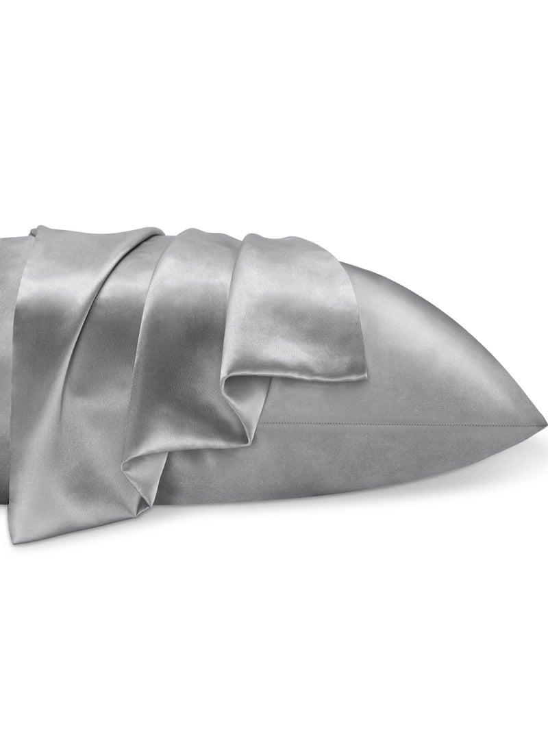 كيس وسادة حريري ناعم وناعم من قطعتين لصحة الشعر والبشرة 51 * 102 سم غطاء وسادة يسمح بمرور الهواء للمنزل وردي - Image 4