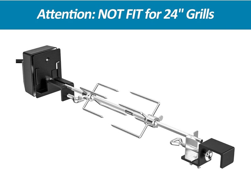 Skyflame Stainless Steel Rotisserie Kit with Heavy Duty Rotisery Motor & Accessories - Compatible with Large BGE | Kamado Joe | Pit Boss & Other Outer Diameter 21.5"-23", 28"-29.5" Ceramic Grill - Image 2