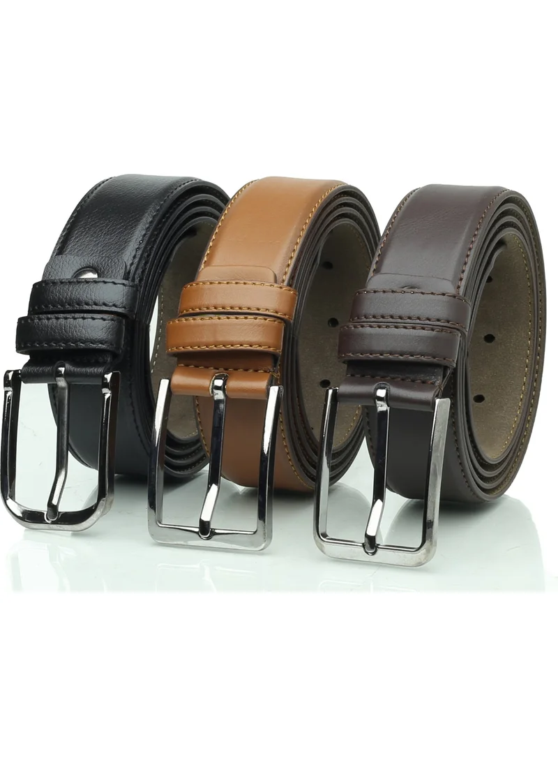 Deribond 3 Pieces Men's Classic Fabric Trouser Belt