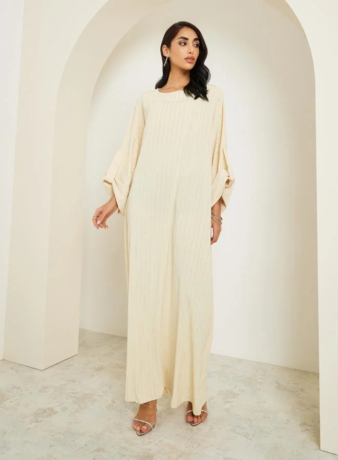 Women Yellow Embellished Maxi Jalabiya