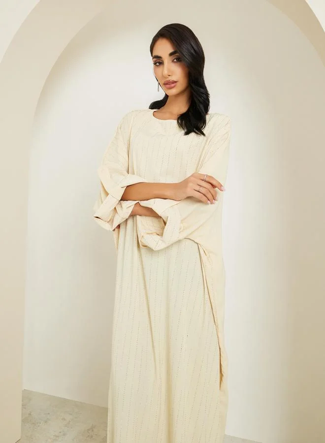 Amirah  Women Yellow Embellished Maxi Jalabiya for Women | Best Price UAE