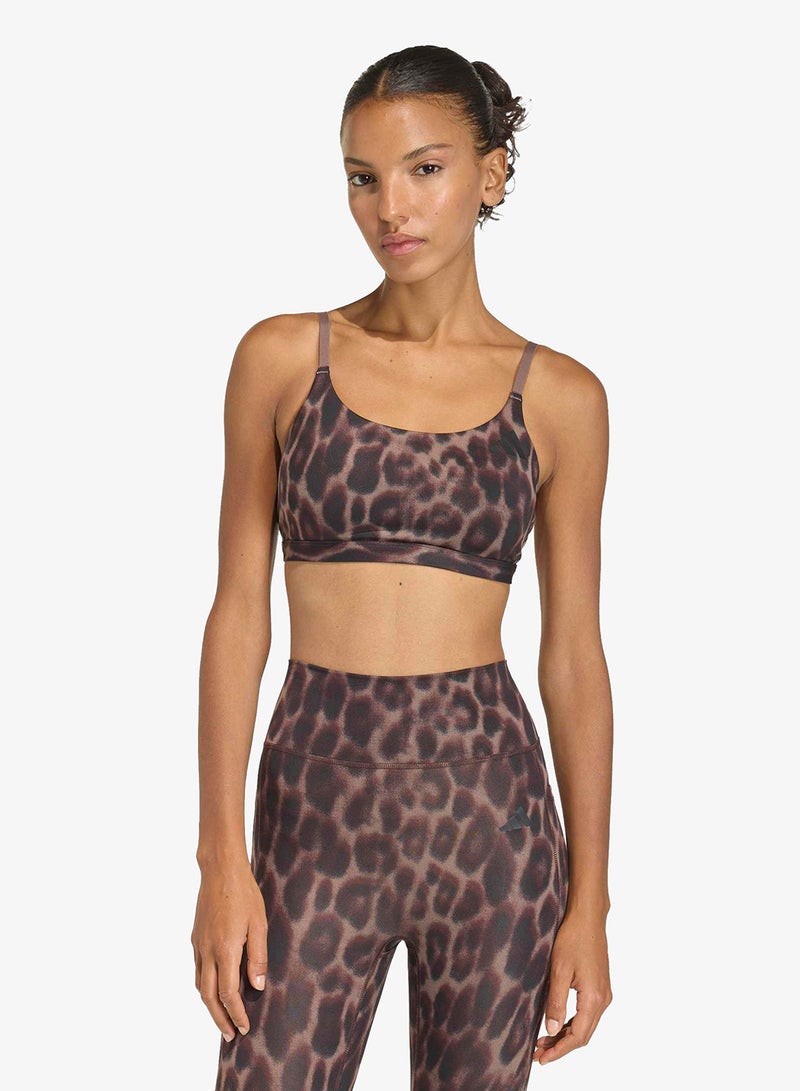 Adidas Optime Essentials Workout Leopard Light Support Bra - Image 3