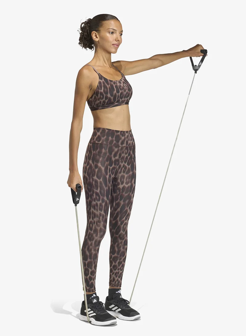 Adidas  Optime Essentials Workout Leopard Light Support Bra for Women | Best Price UAE