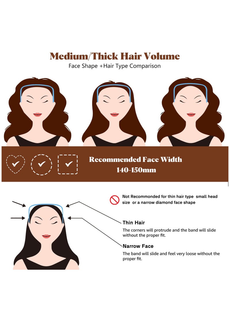 KASTWAVE 4Packs Woollen Headband, Square Headband Like Sunglasses for Curly Thick Hair, Invisible Hair Hoop Square Headbands Fits Like Sunglasses Hairband Glasses Headband for Women - Image 4