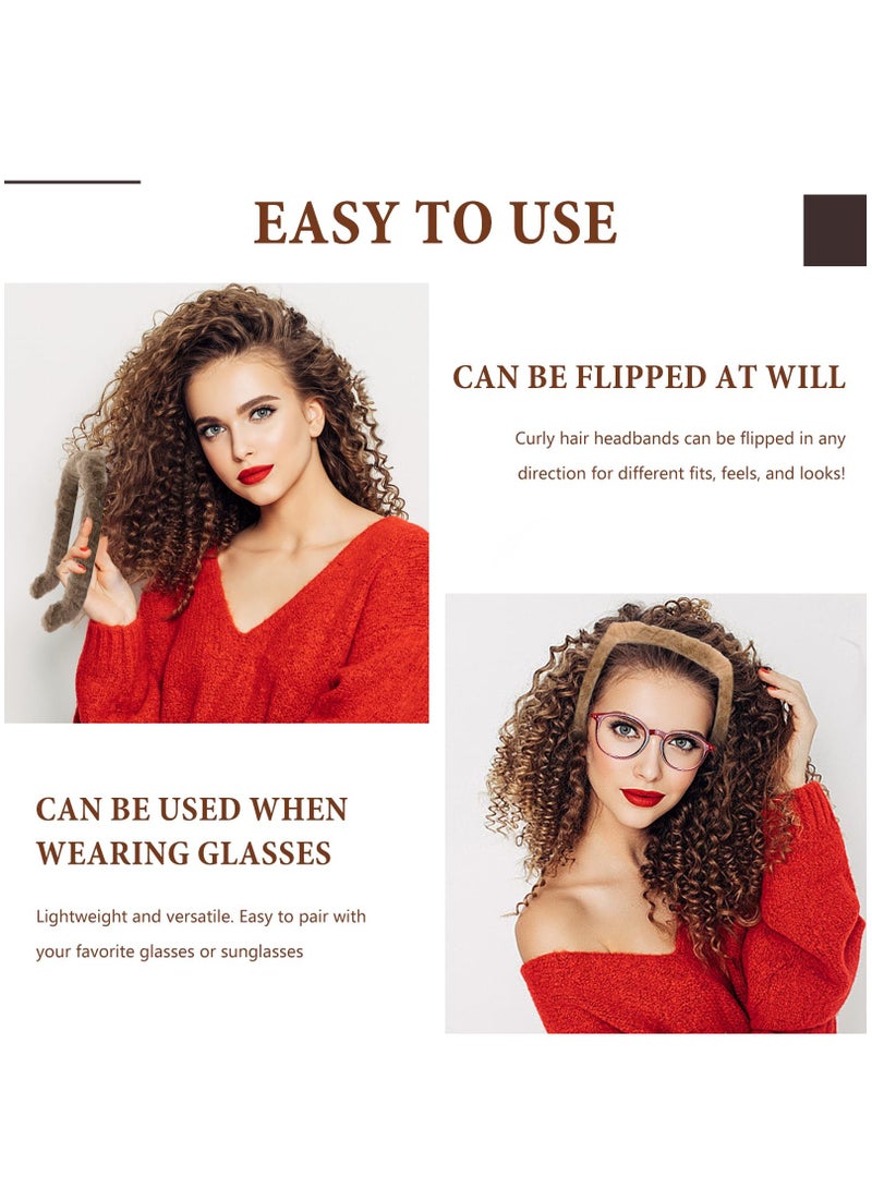 KASTWAVE 4Packs Woollen Headband, Square Headband Like Sunglasses for Curly Thick Hair, Invisible Hair Hoop Square Headbands Fits Like Sunglasses Hairband Glasses Headband for Women - Image 3